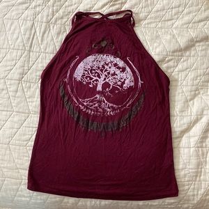 Earthbound boho cross back tank